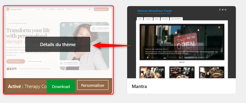 Comment installer un thème avec WordPress? 2026-09-10_02h55_25