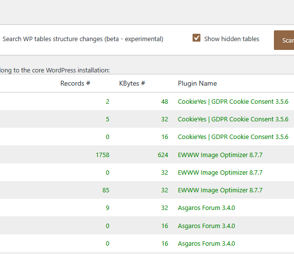 Database Cleanup pour WordPress